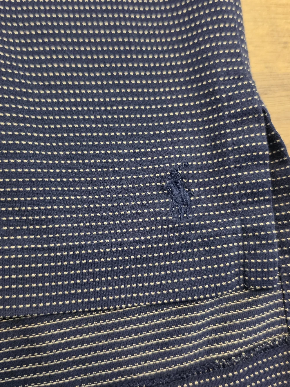 Ralph Lauren Men’s Navy Thin-Striped Long Sleeve Polo